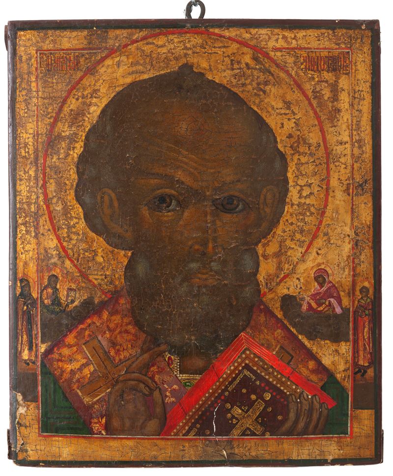 Icona raffigurante San Nicola, dipinta su fondo oro, XVIII secolo