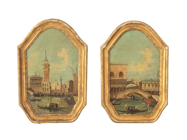 Pair of paintings "VIEWS OF VENICE"