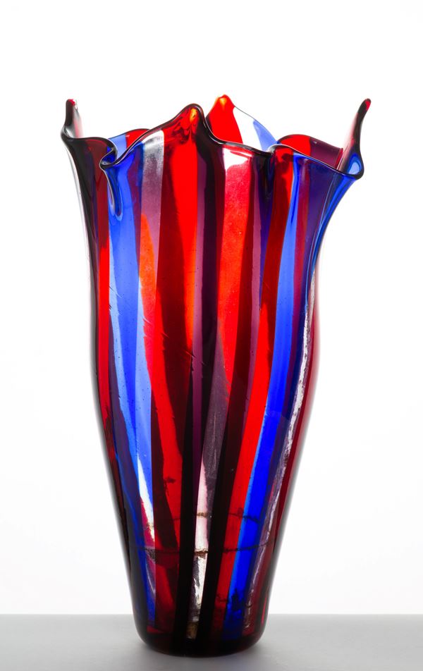 FULVIO BIANCONI - Tall handkerchief vase