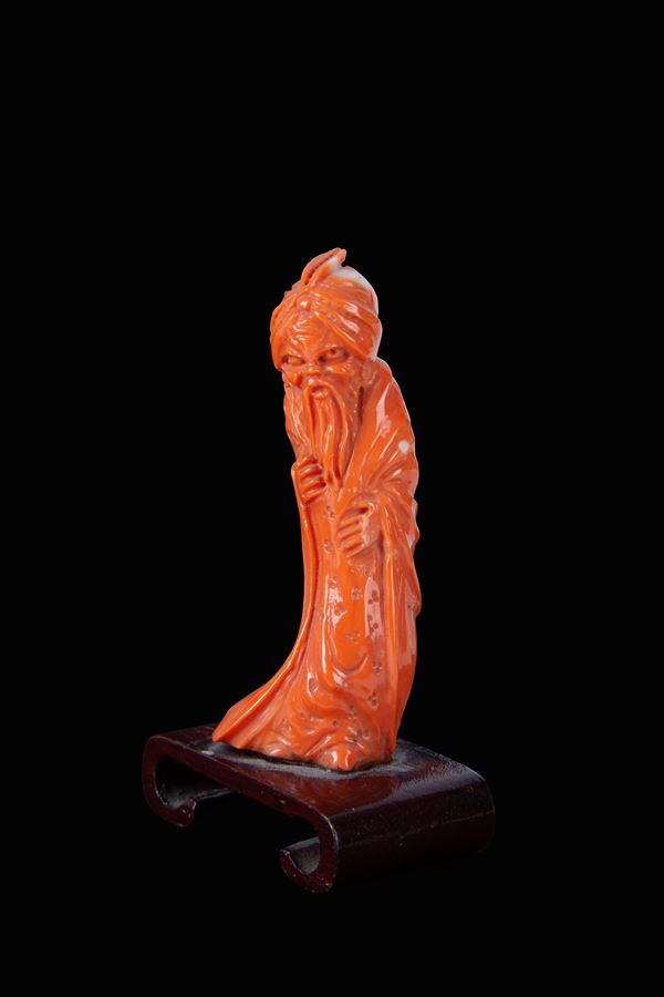 Coral statuette "ORIENTAL CHARACTER"