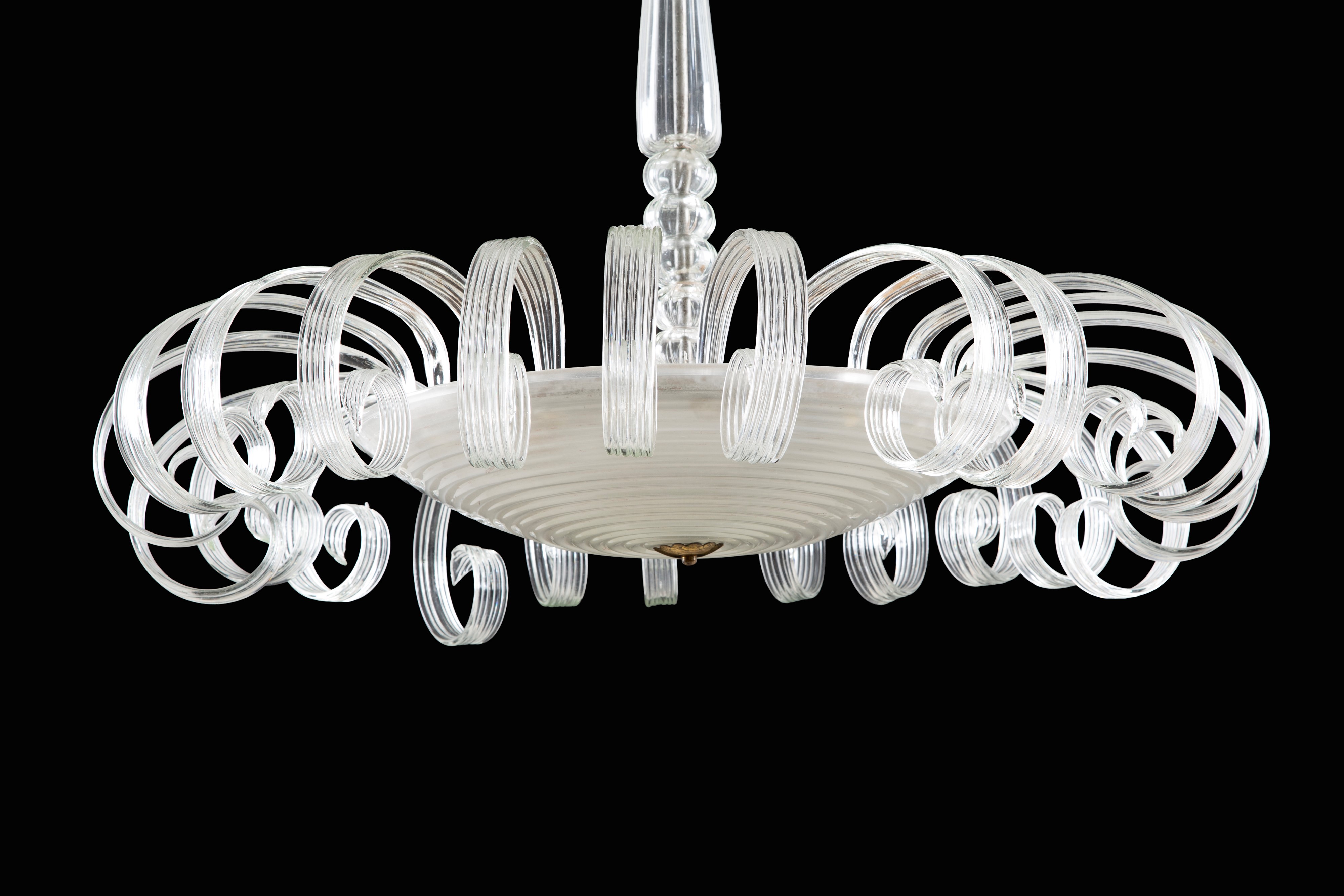 Barovier & Toso, Lampadario in vetro di Murano a tre luci (anni ’40)