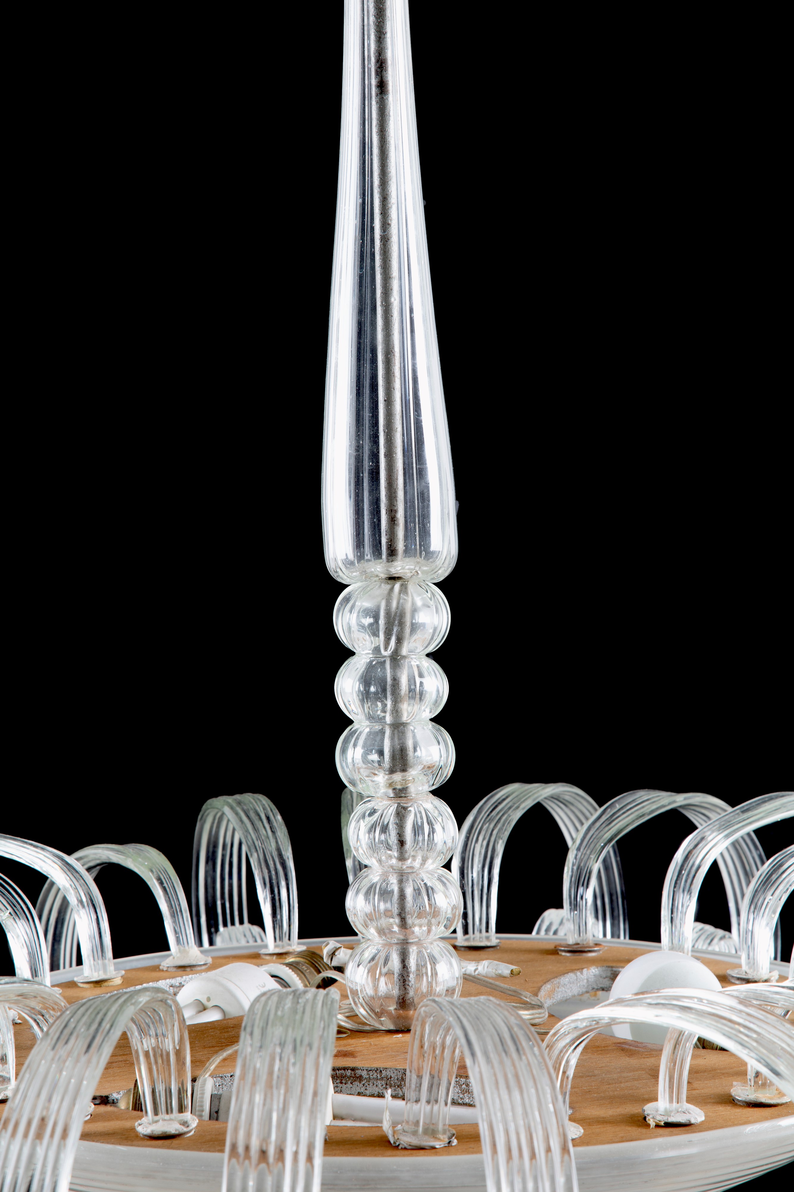 Barovier & Toso, Lampadario in vetro di Murano a tre luci (anni ’40)