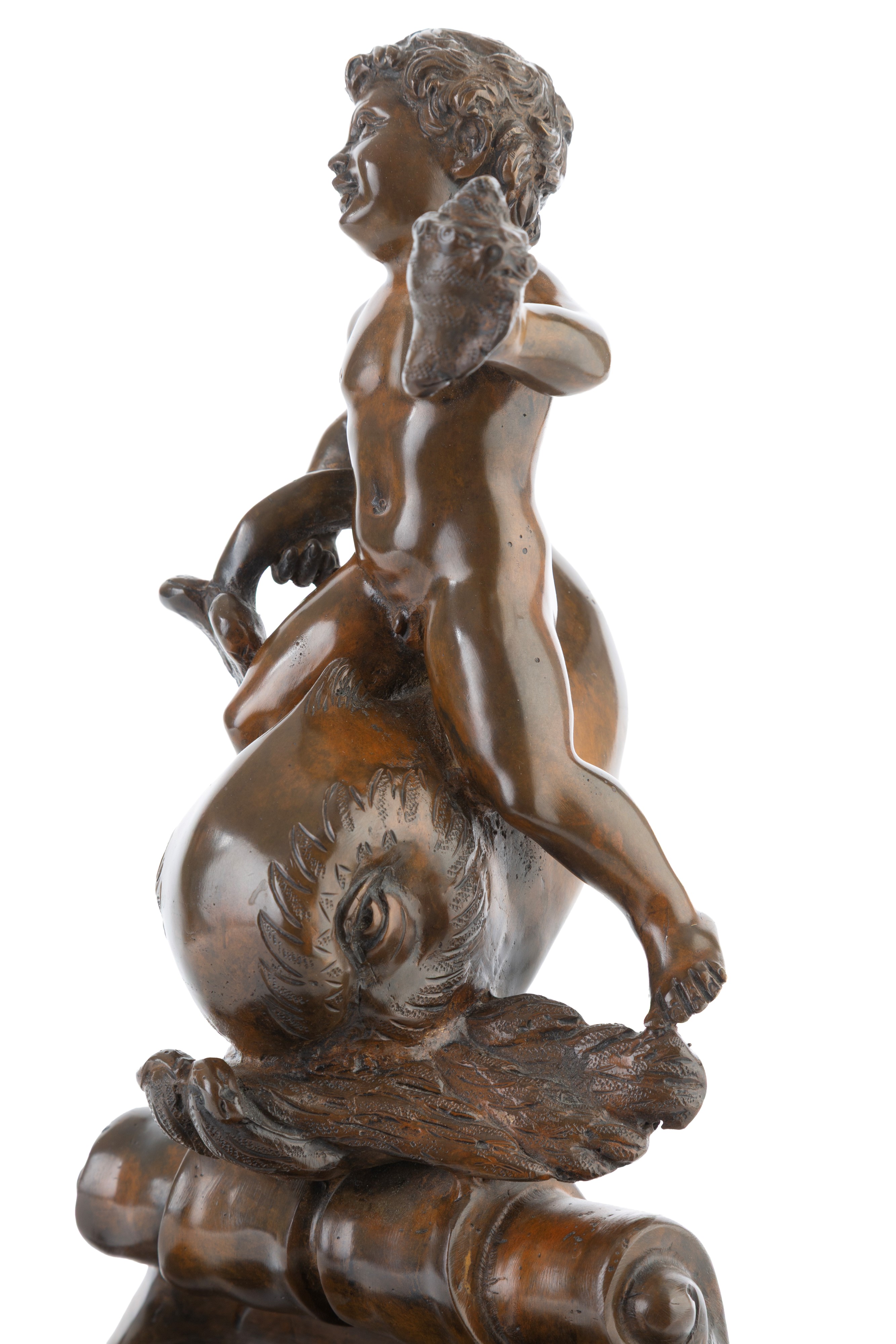 Vincenzo Cinque - Putto su delfino (scultura in bronzo)
