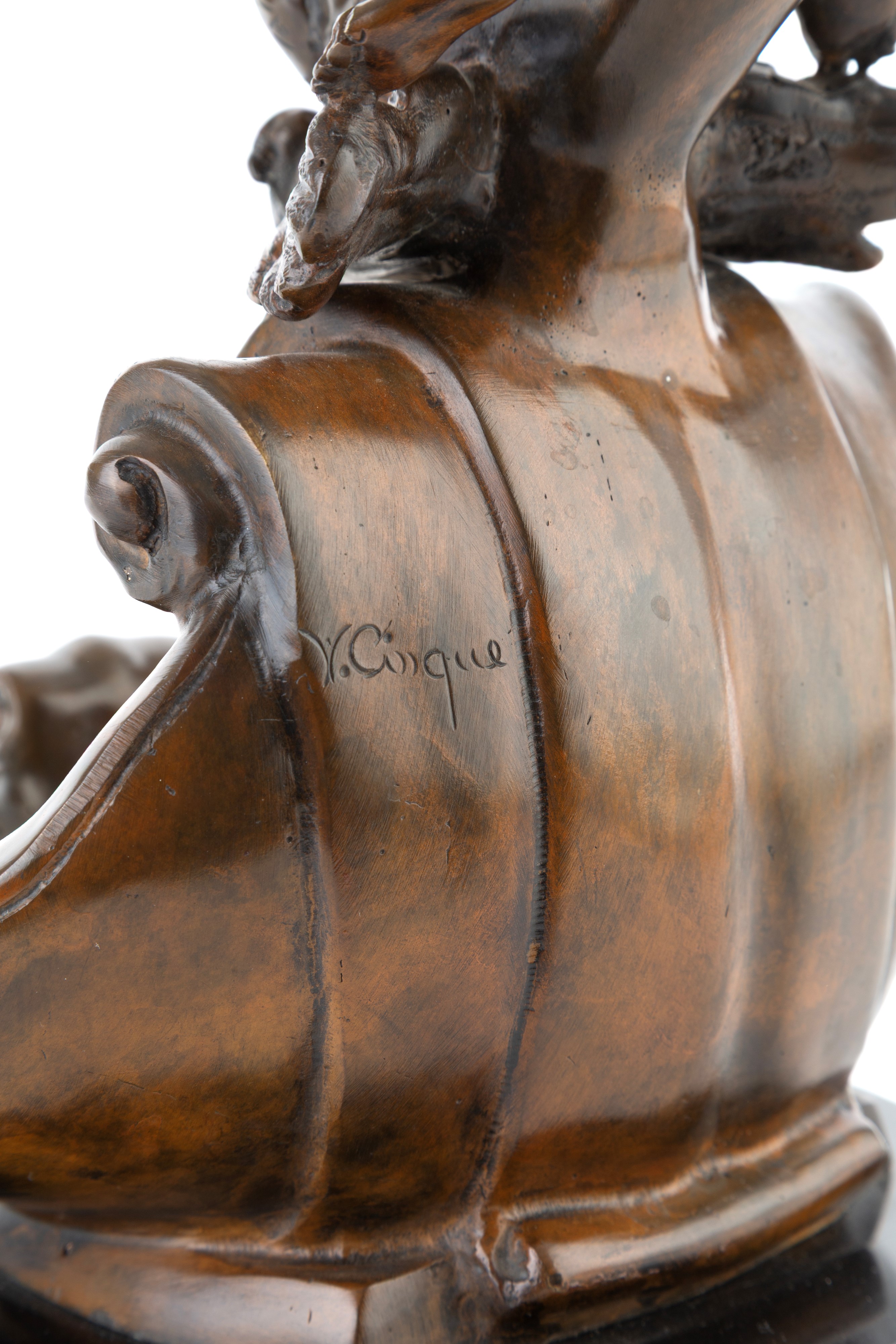 Vincenzo Cinque - Putto su delfino (scultura in bronzo)