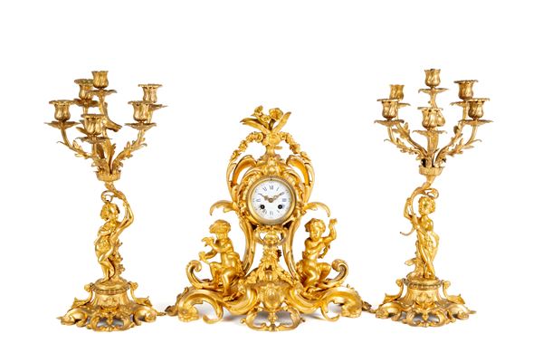 Gilded bronze triptych