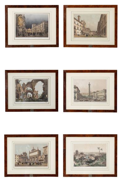Vedute di Roma (sei litografie acquarellate)