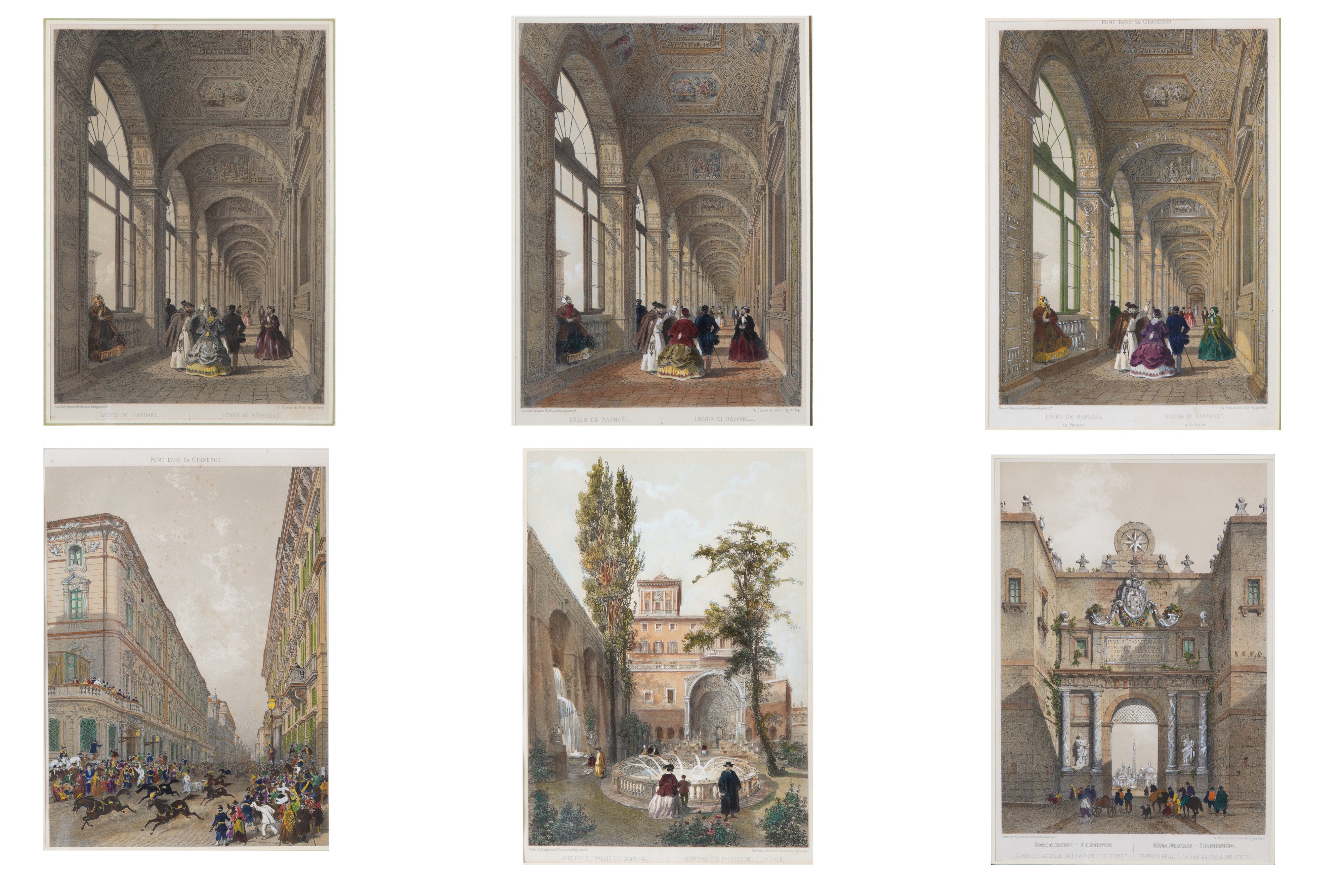 Philippe Benoist, Felix Benoist - Vedute di Roma (sei litografie acquarellate)