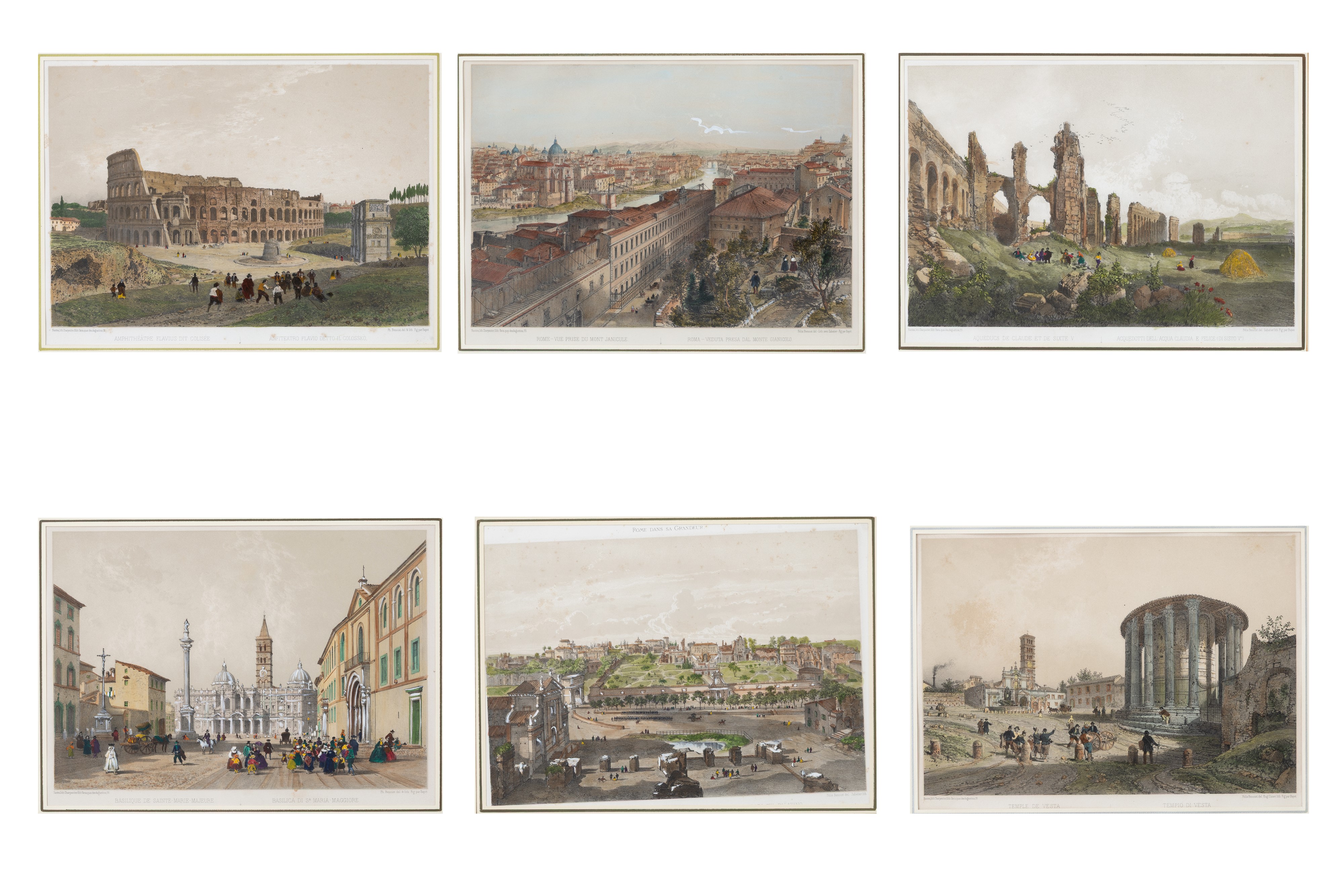 Philippe Benoist, Felix Benoist - Vedute di Roma (sei litografie acquarellate)