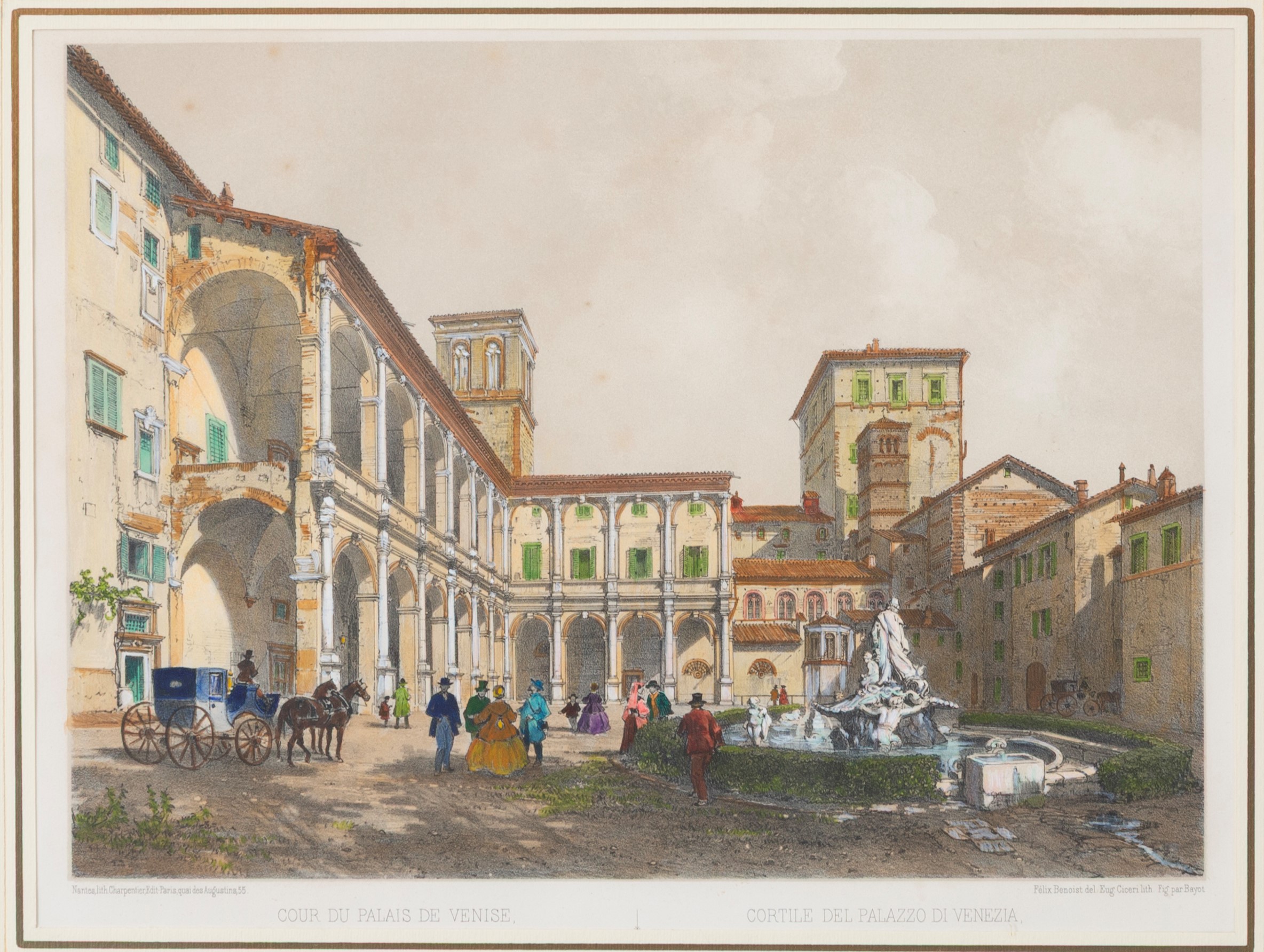 Felix Benoist - Vedute di Roma (sei litografie acquarellate)