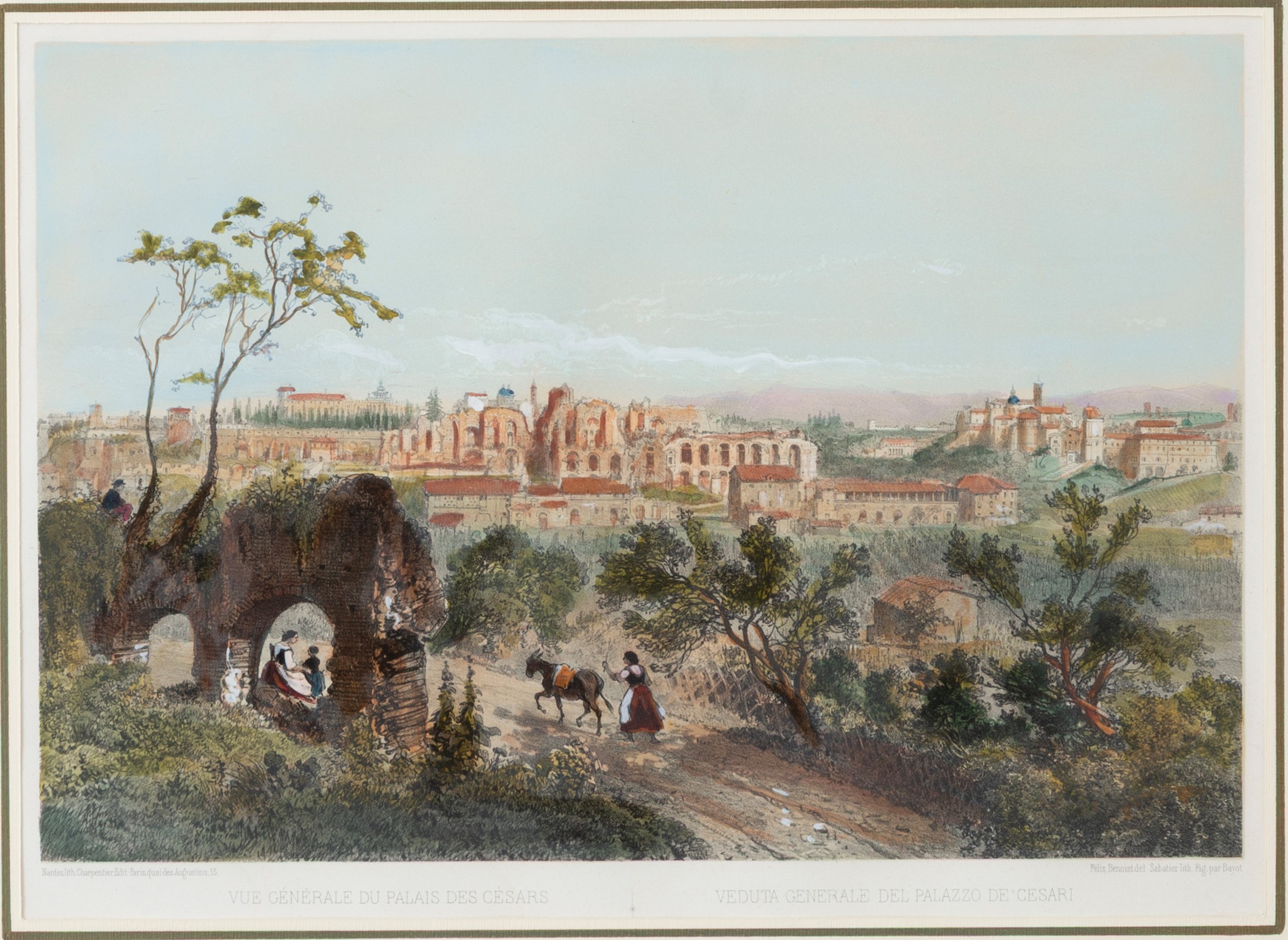 Felix Benoist - Vedute di Roma (sei litografie acquarellate)