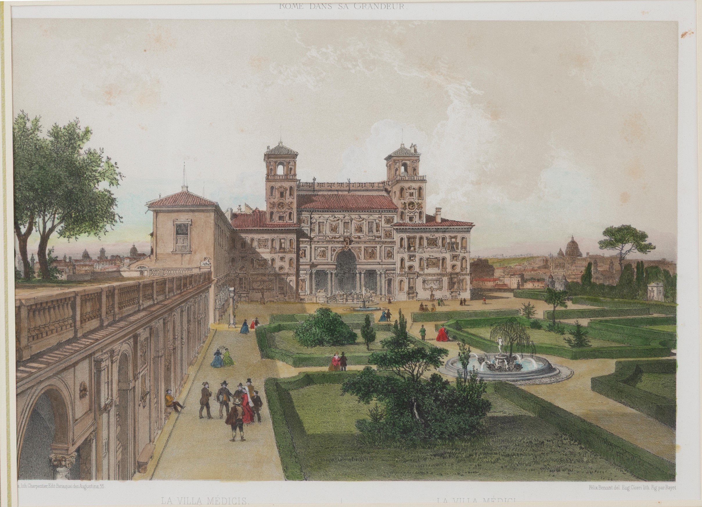Felix Benoist - Vedute di Roma (sei litografie acquarellate)