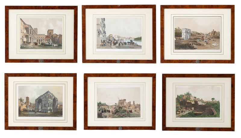 Philippe Benoist, Felix Benoist - Vedute di Roma – serie di sei litografie acquarellate