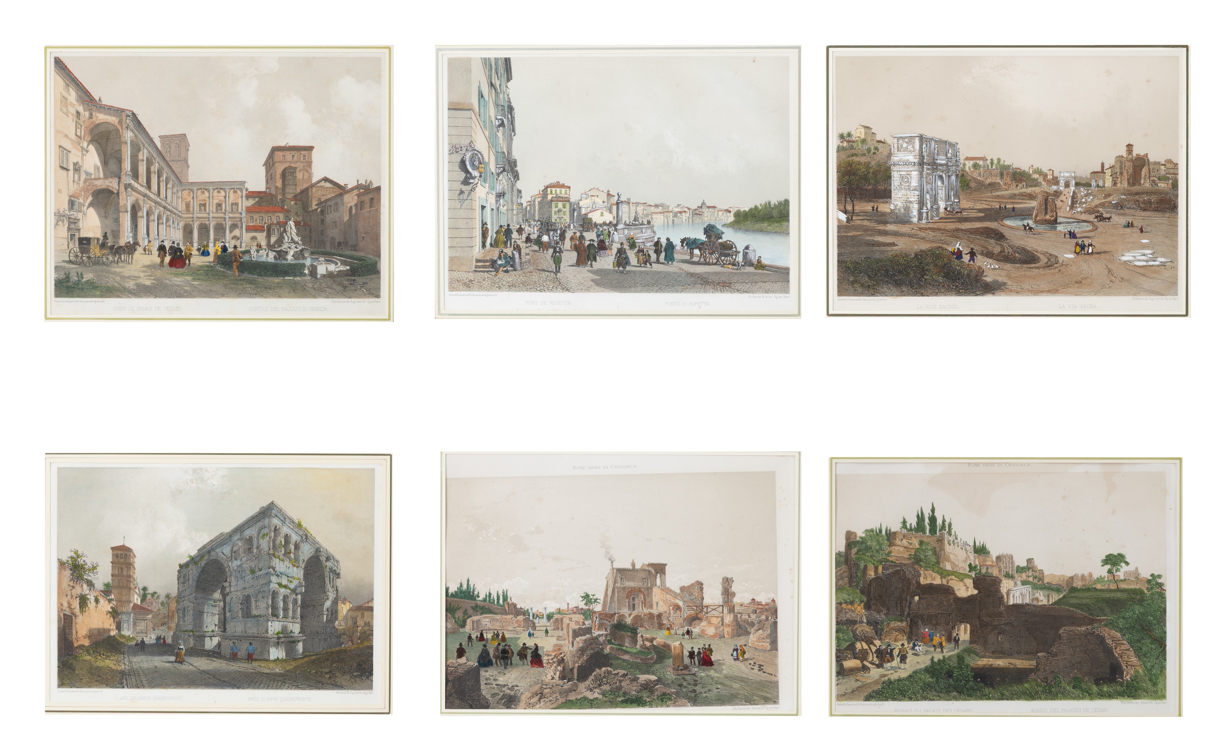 Philippe Benoist, Felix Benoist - Vedute di Roma – serie di sei litografie acquarellate