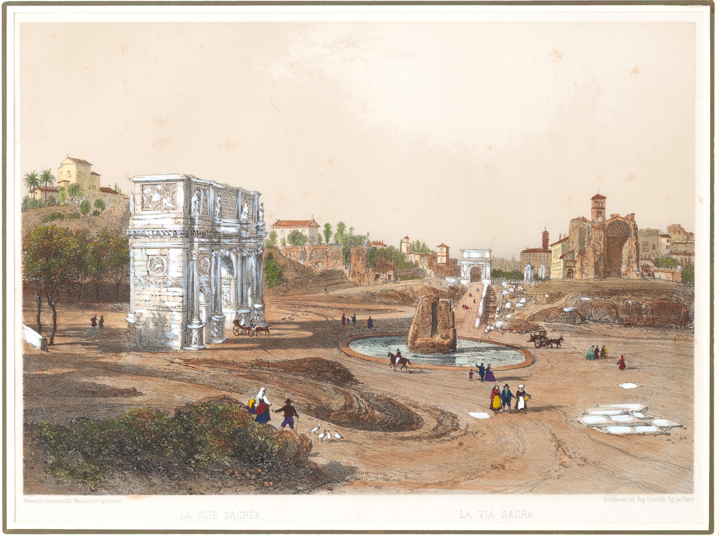 Philippe Benoist, Felix Benoist - Vedute di Roma – serie di sei litografie acquarellate