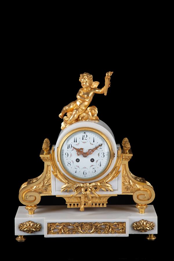 Marble and bronze clock