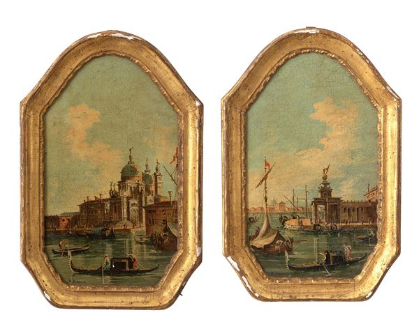 Pair of paintings "VIEWS OF VENICE"