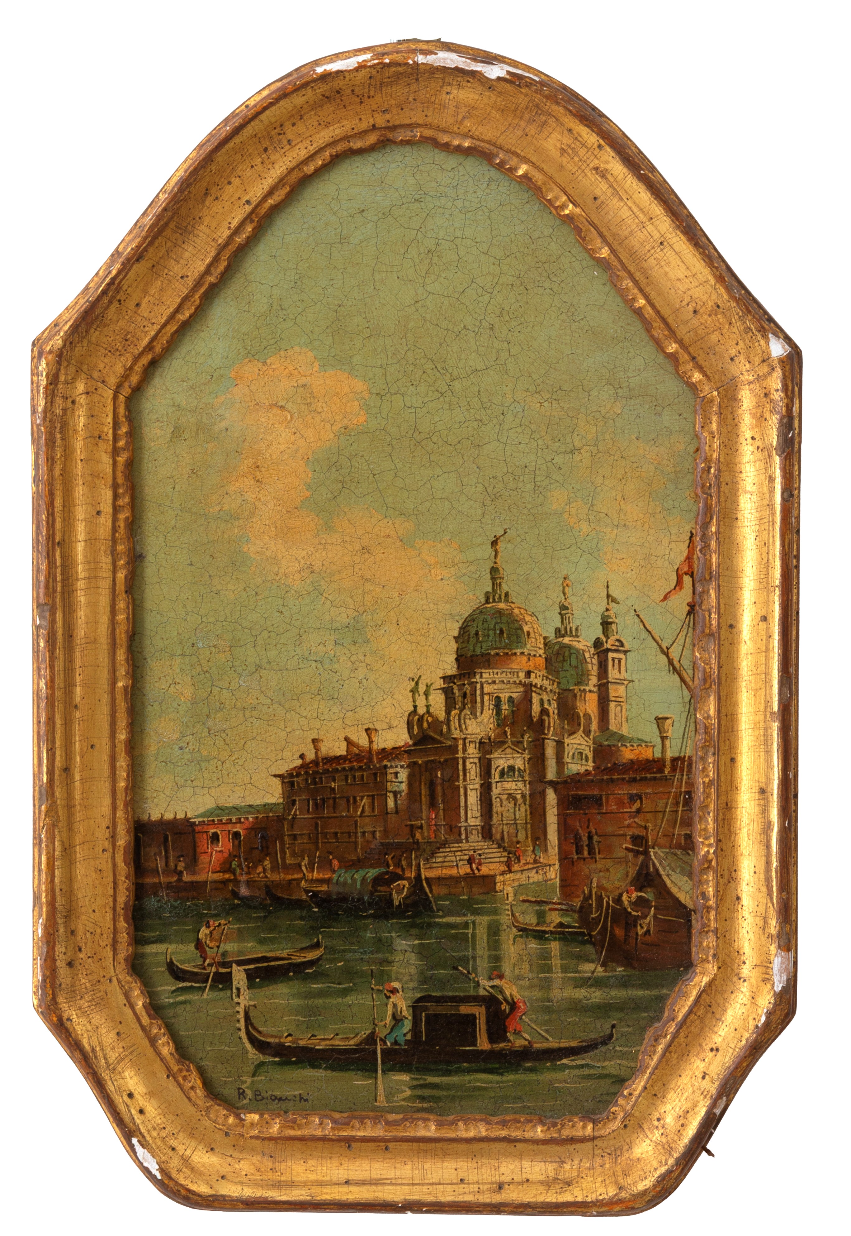 Coppia di dipinti, Vedute di Venezia, olio su tela,  XIX secolo