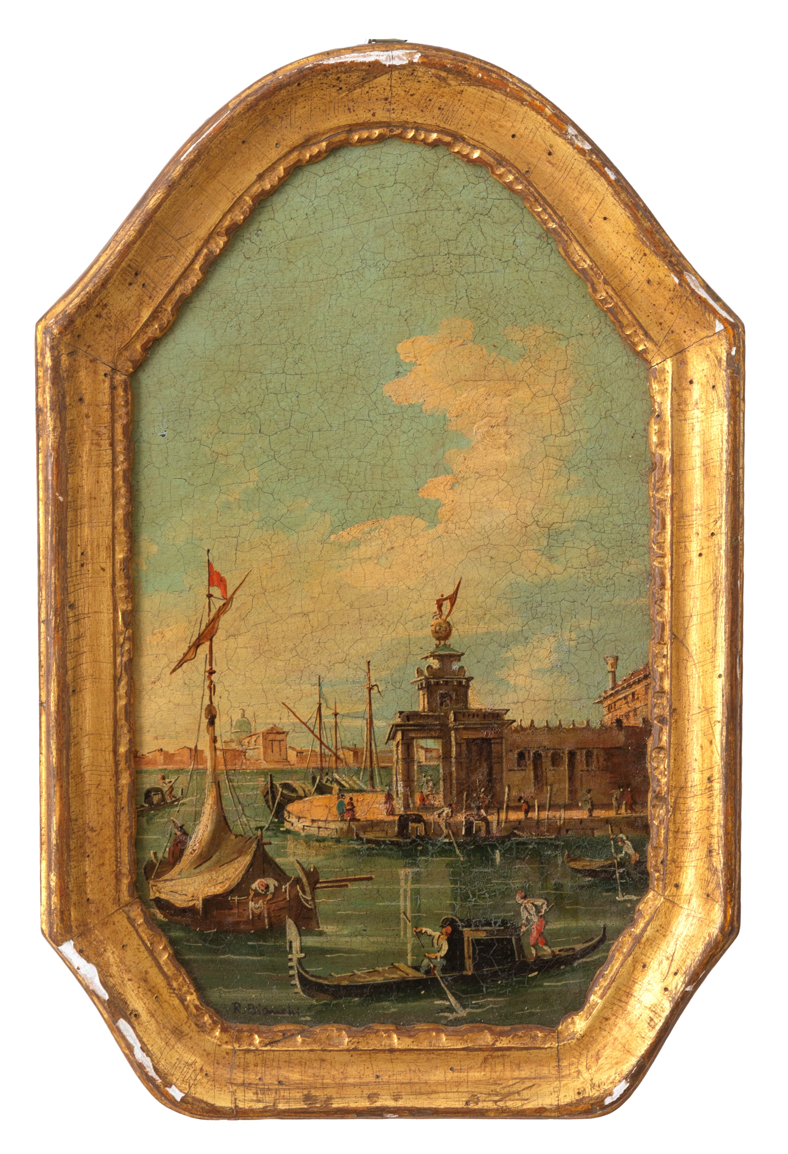 Coppia di dipinti, Vedute di Venezia, olio su tela,  XIX secolo