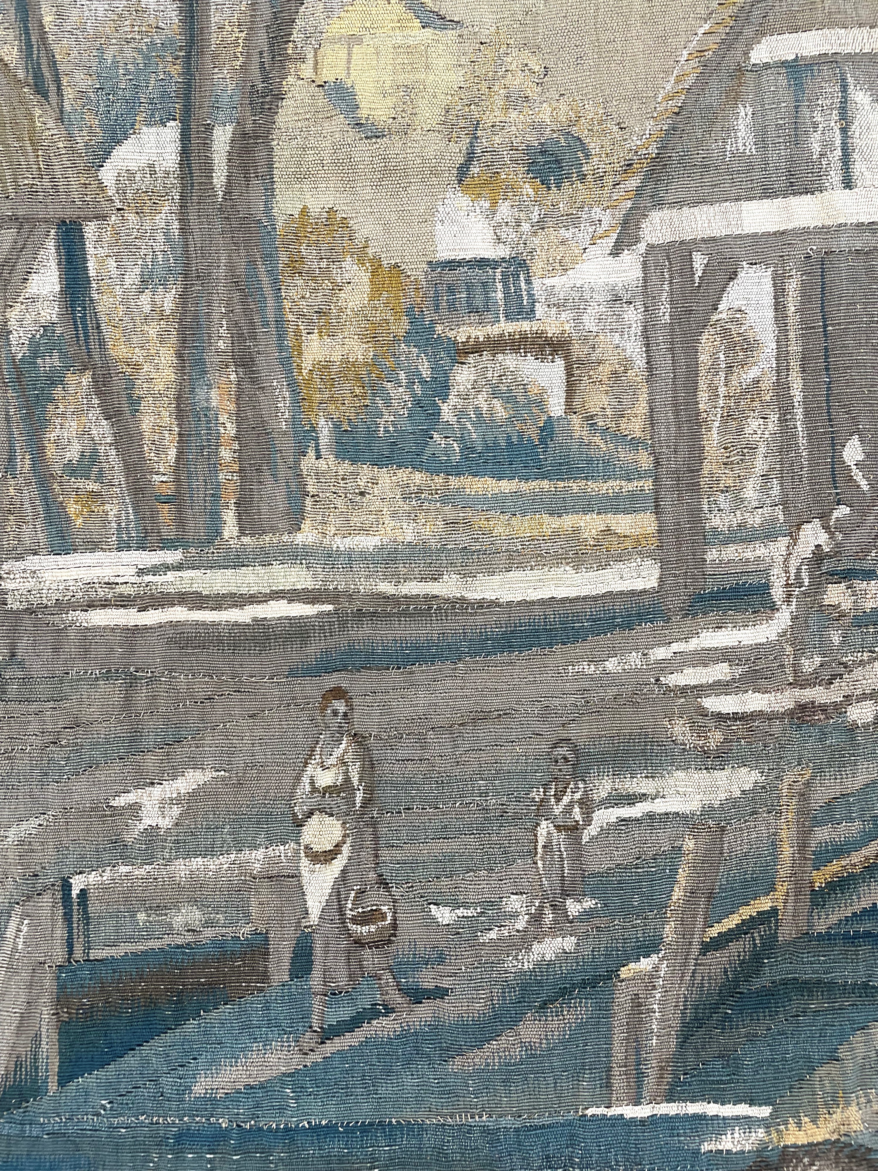 Arazzo fiammingo, Scene di corte, lavorazione in lana e seta (XVIII secolo)