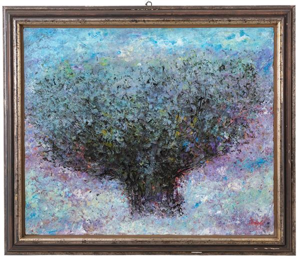 ELIO MONFRINI - Mixed media "MULBERRY IN SPRING"