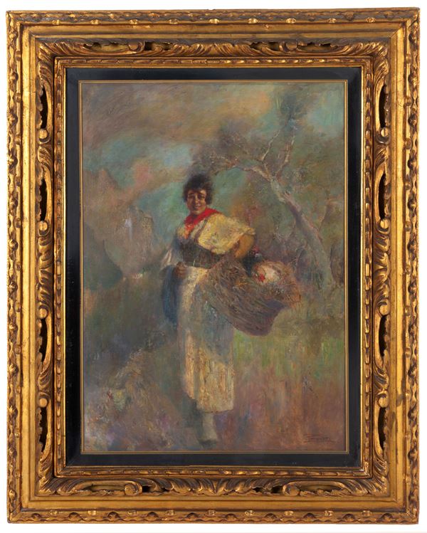 ANTONIO PAGNOTTA - Painting "PEASANT WOMAN"