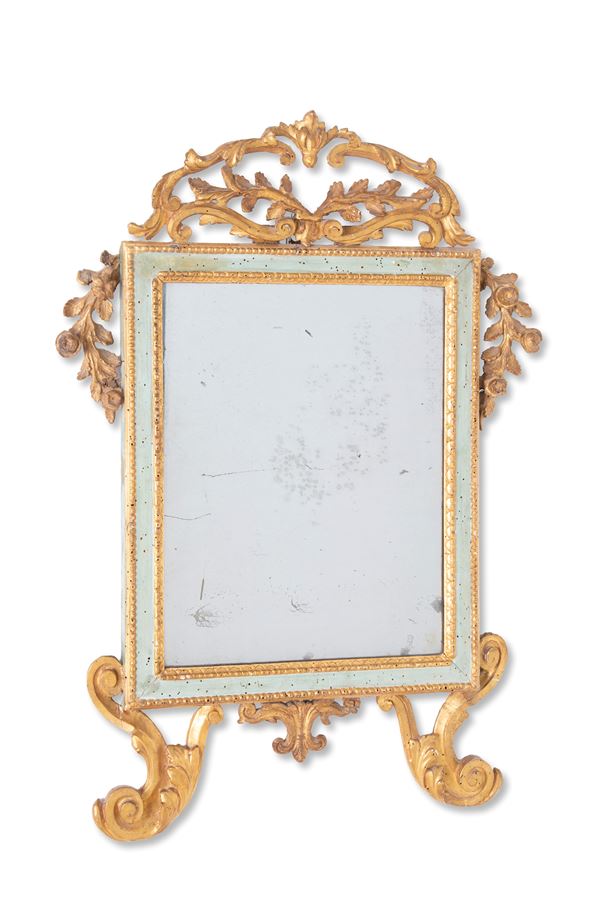 Lacquered and gilded mirror
