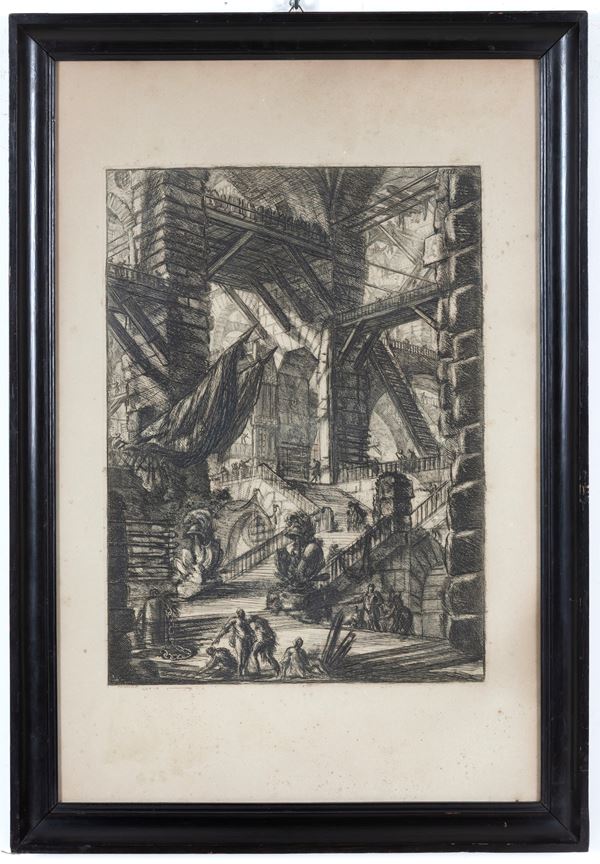 FRANCESCO PIRANESI - Etching "PRISONS, N. VIII: AN IMMENSE TRIUMPH WITH TROPHIES"