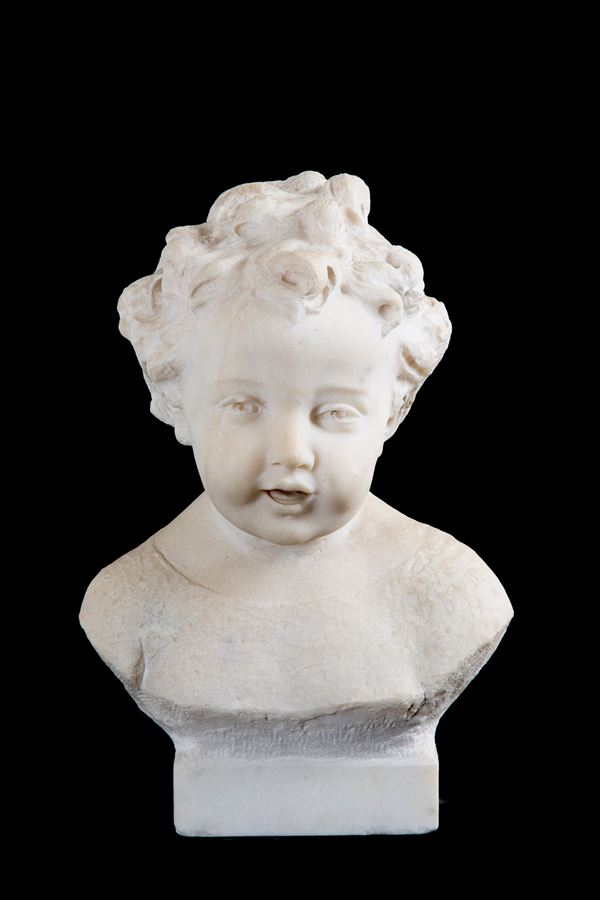 Marble sculpture "BUST OF A BABY"