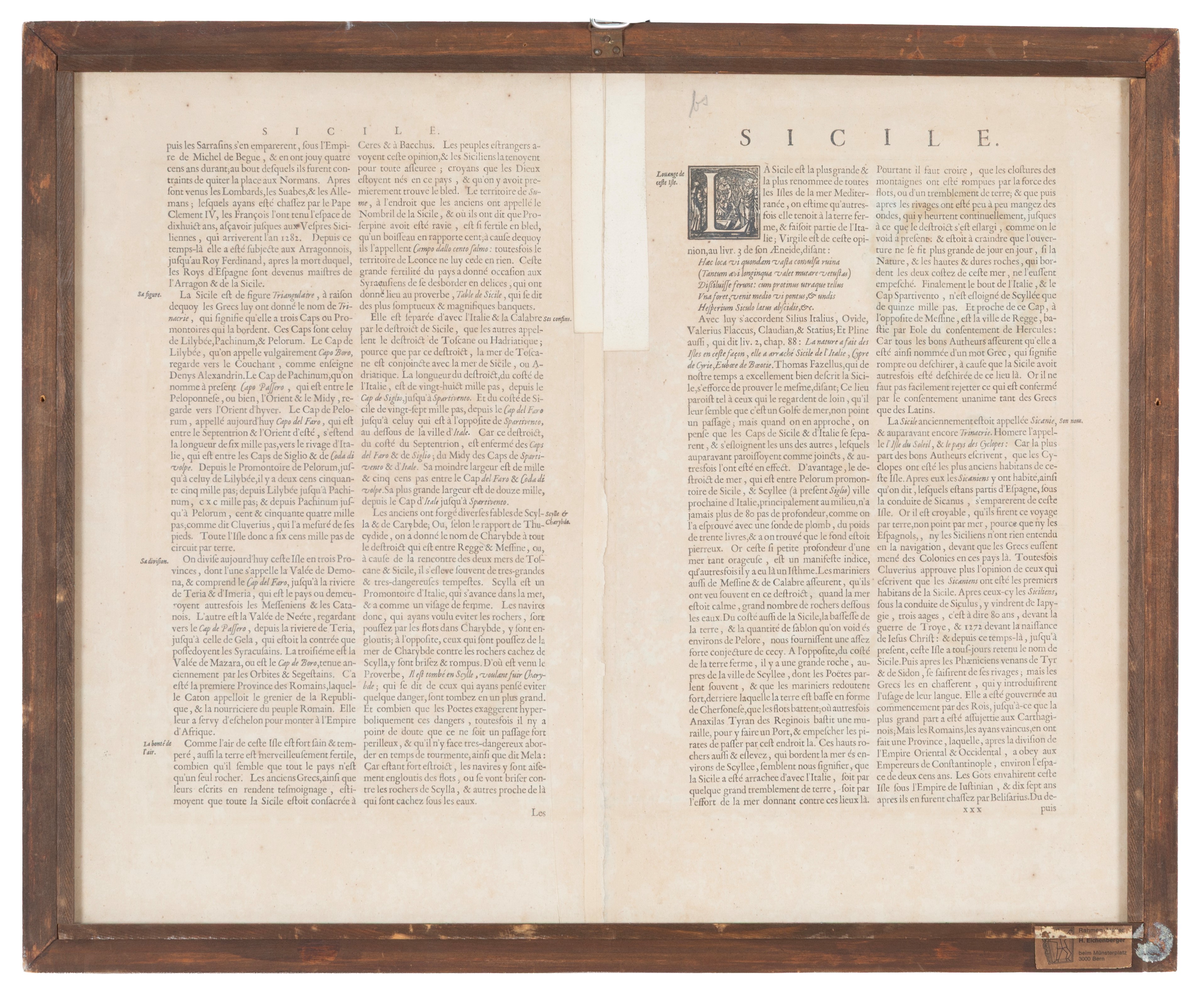 Carta geografica storica della Sicilia, XIX secolo