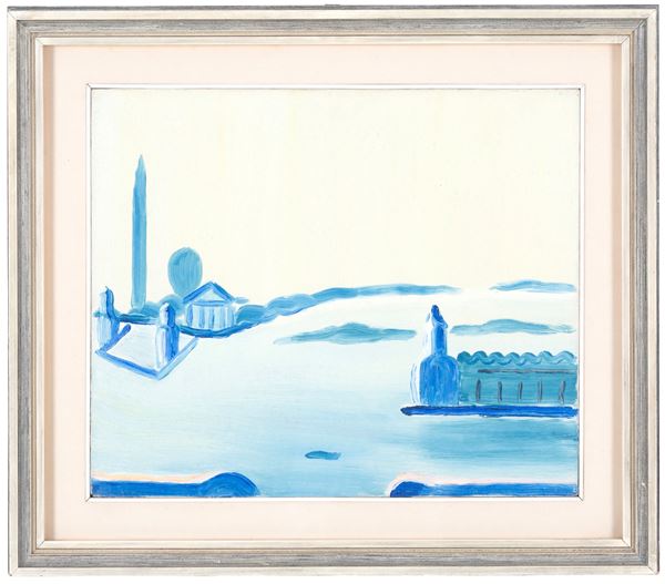 VIRGILIO GUIDI - Painting "BACINO S. MARCO, VENEZIA"