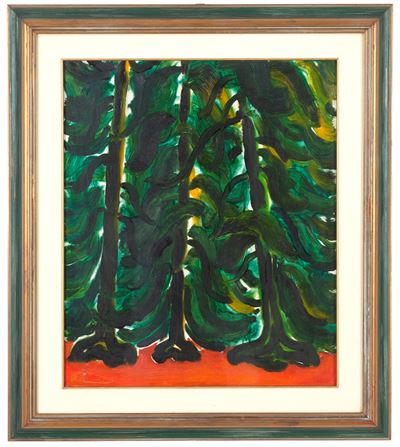 Gli alberi, olio su tela
