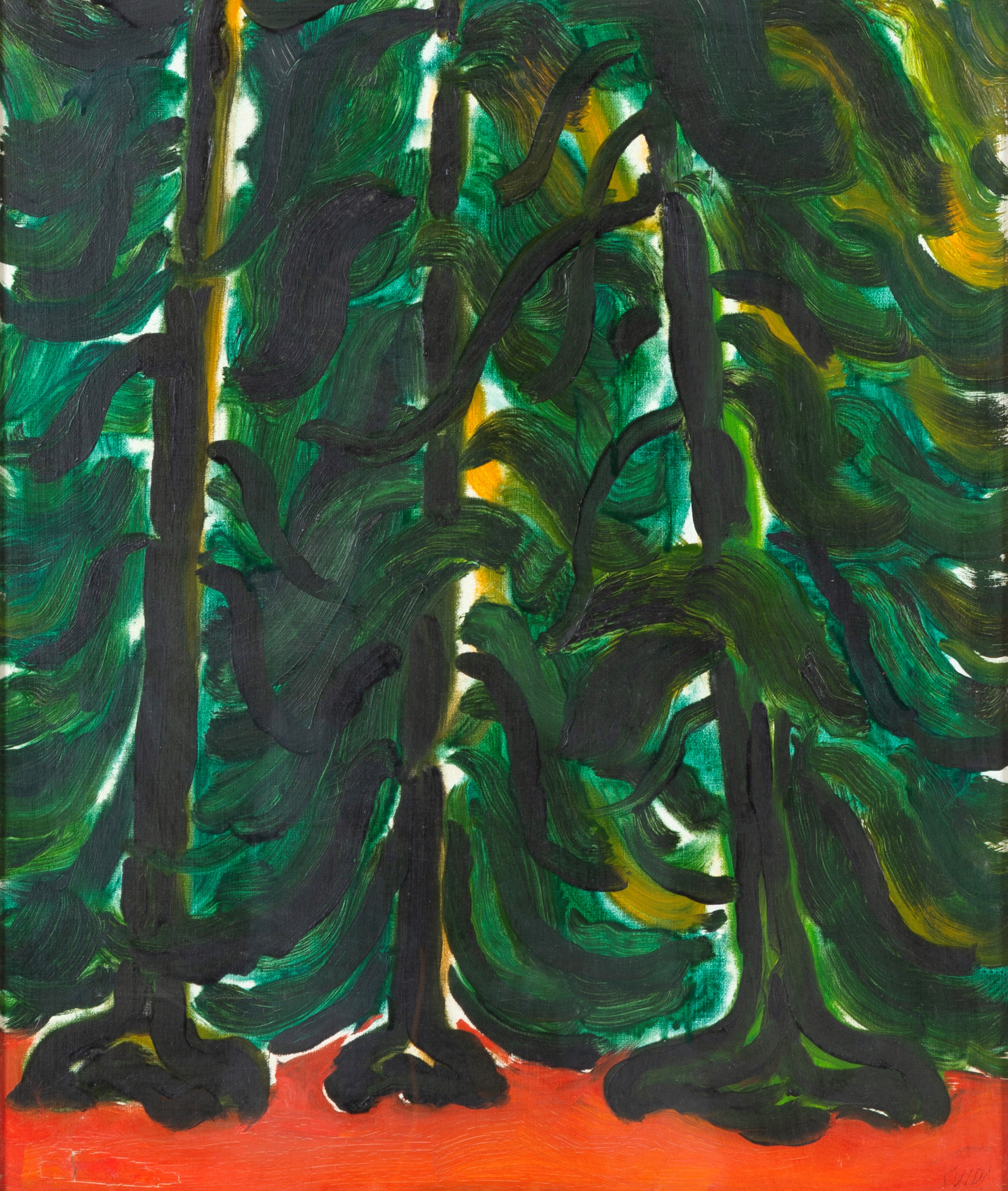 Virgilio Guidi - Gli alberi, olio su tela