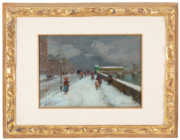 CARLO BRANCACCIO - Painting "SNOW IN THE CITY"