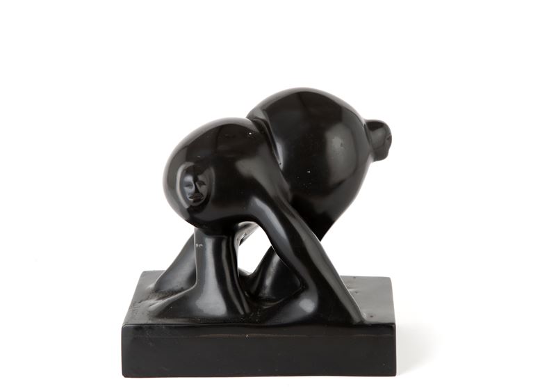 Rainer Irrgang - Scultura in marmo nero (Belgio), firmata e datata 1992