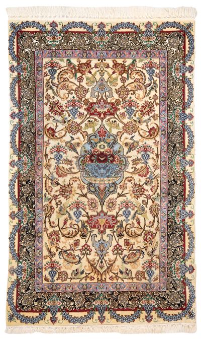 Tappeto di Isfahan, Persia, extra fine in lana e seta