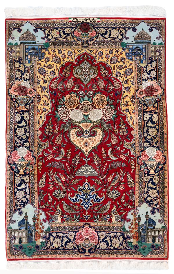 Signed Isfahan carpet. Persia