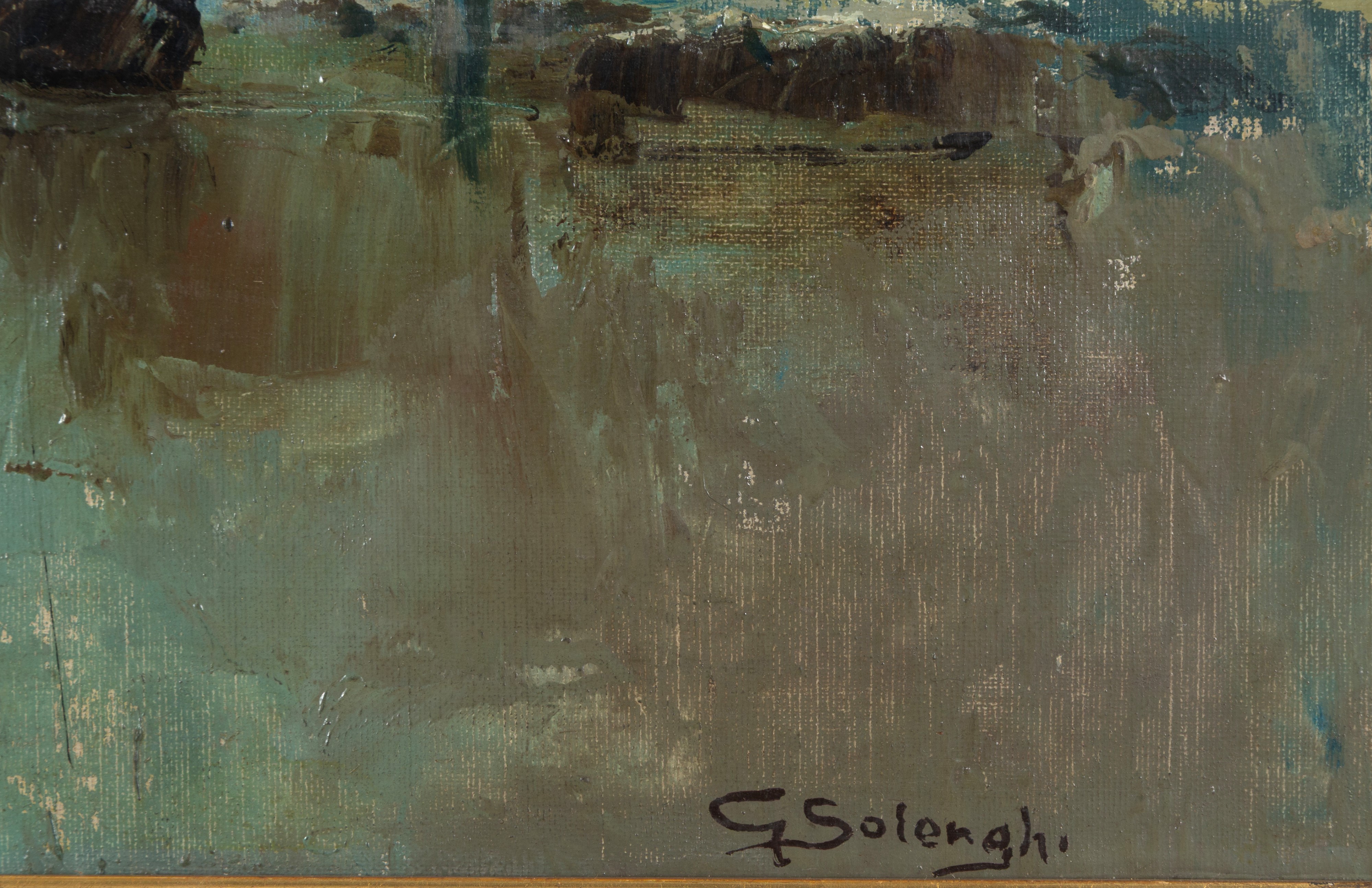 Giuseppe Solenghi - Paesaggio montano, olio su tela