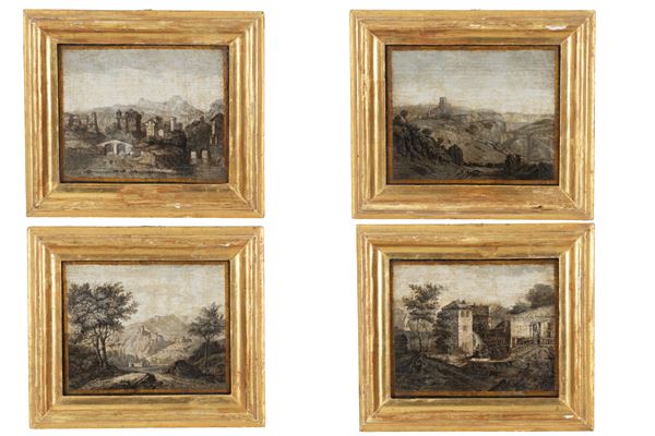 Four painting 'LANDSCAPES'