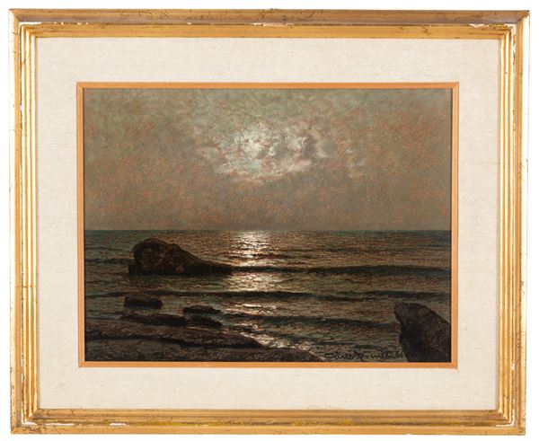 GINO ROMITI - Painting "NIGHT SEASCAPE