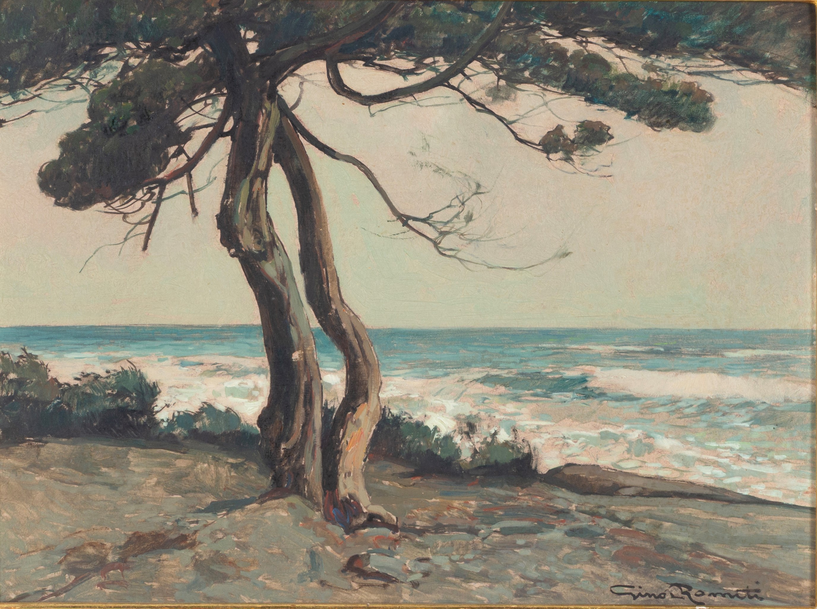 Gino Romiti - Marina, olio su masonite
