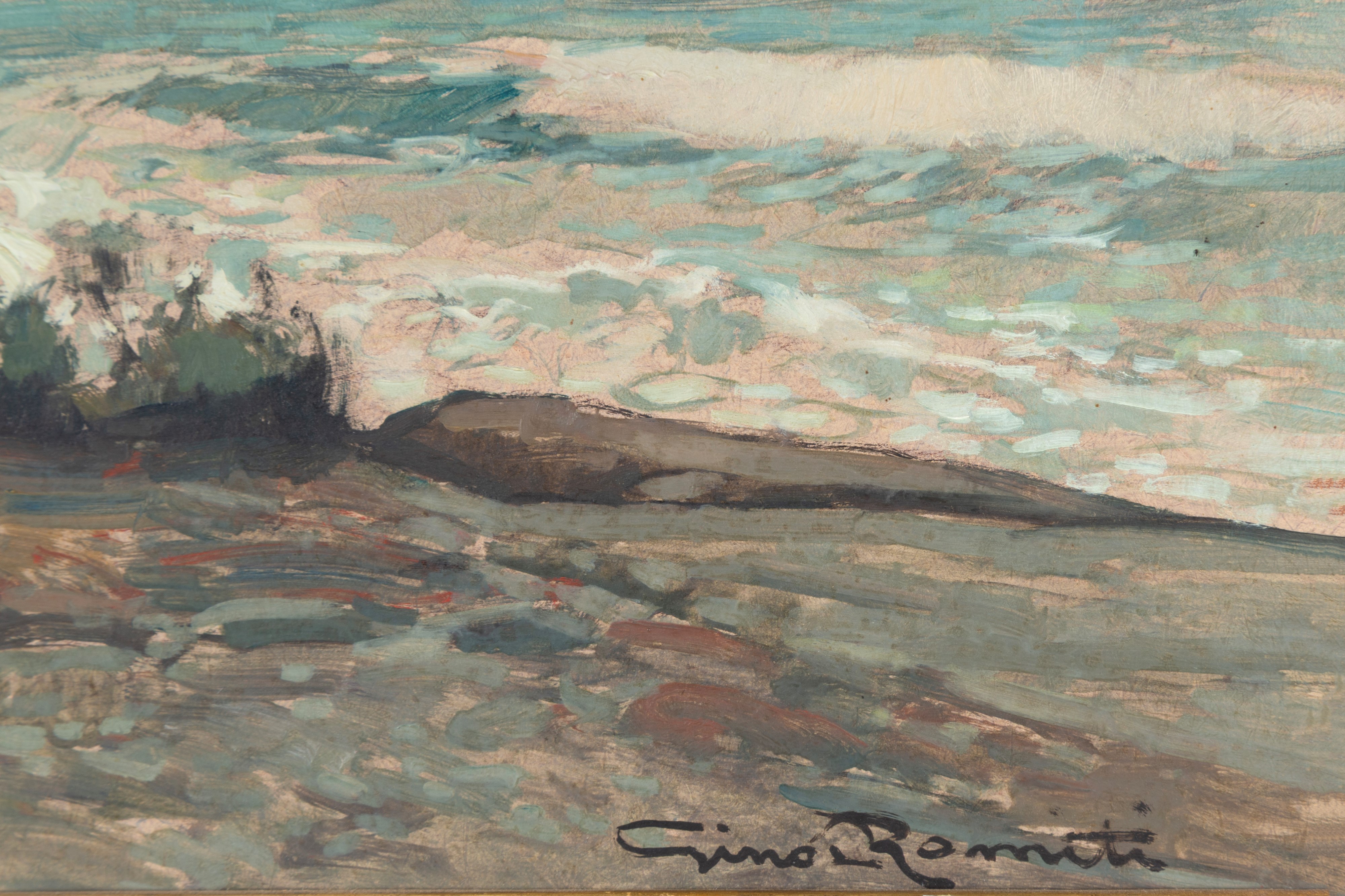 Gino Romiti - Marina, olio su masonite