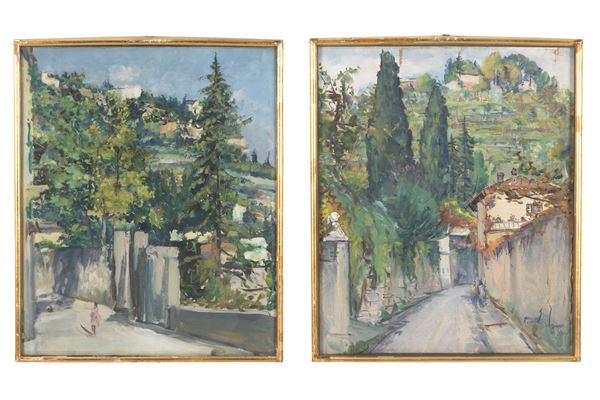 PAOLO PUNZO - Two paintings "BERGAMO ALTA"