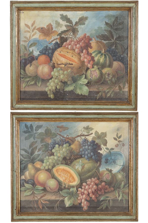 Two paintings "STILL LIFES"