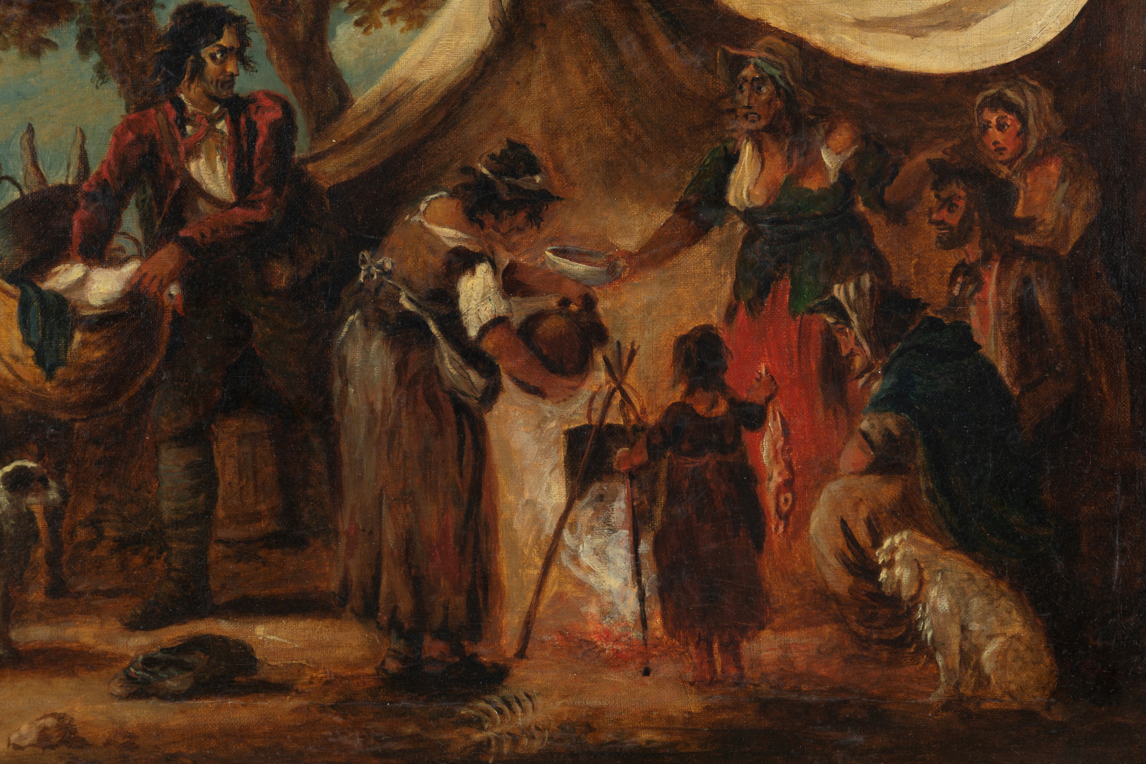 Paesaggio con gitani, olio su tela (inizi XVIII secolo)