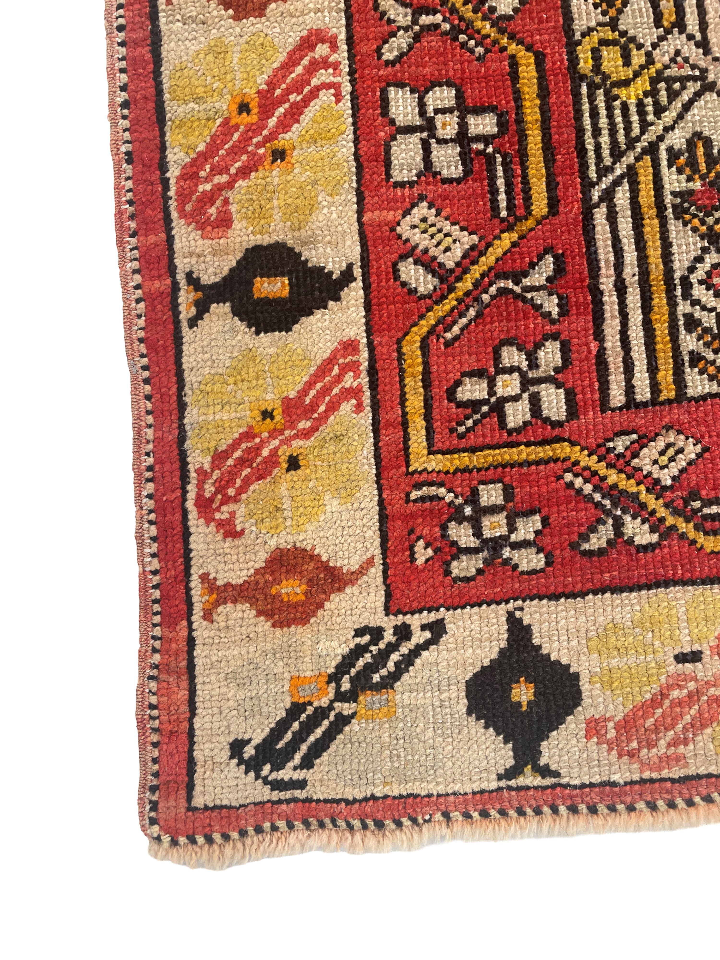 Tappeto Ghiordes, Anatolia occidentale (prima metà del XX secolo), cm 170x106 ca.