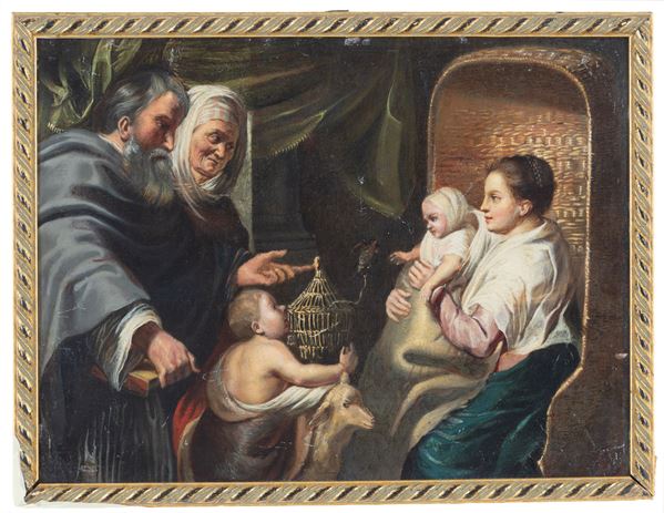 Painting "MADONNA AND CHILD, SAINT JOHN, ANNA AND JOACCHINO"