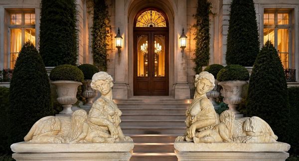 Pair of sculptures "SPHINGES"