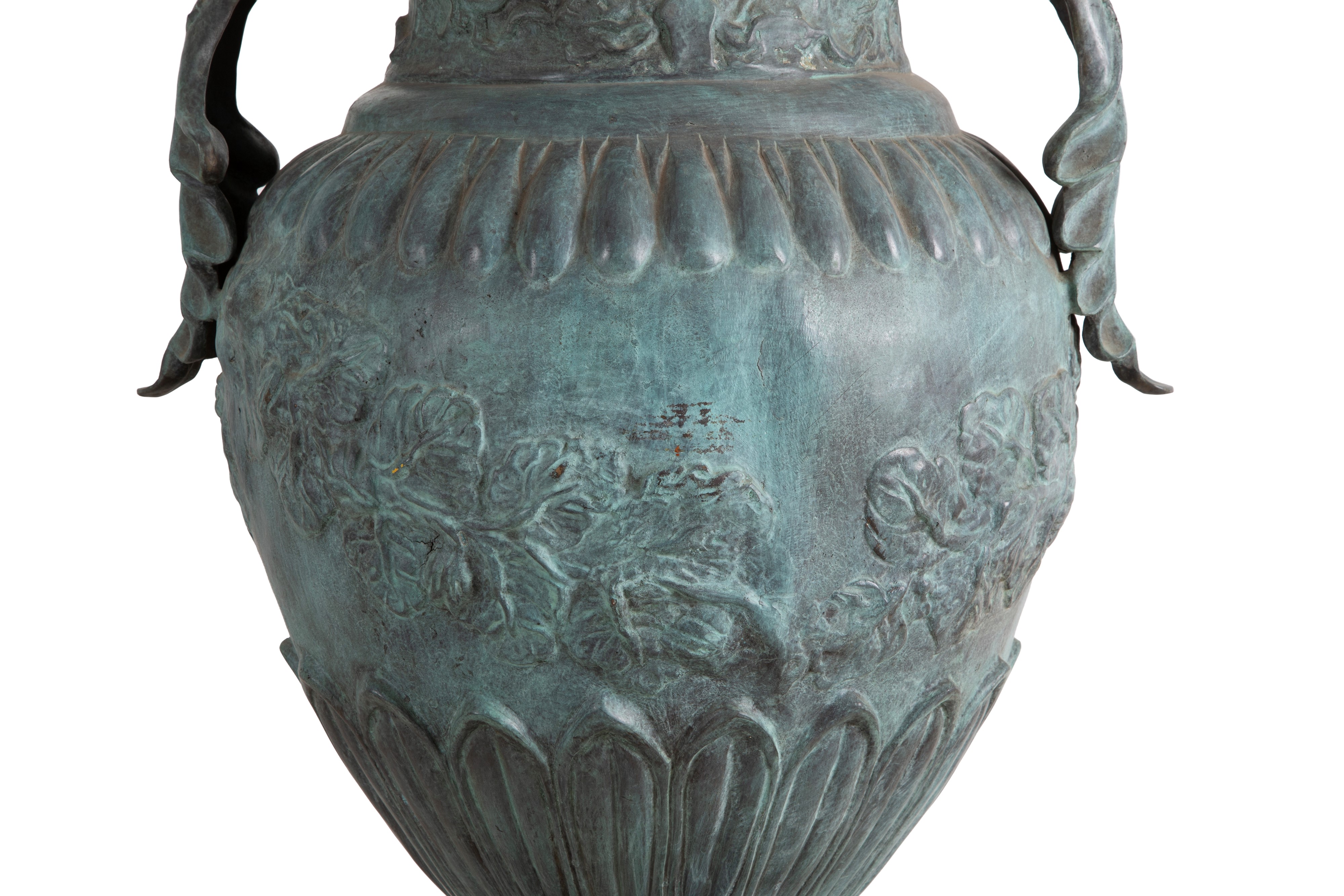 Grande vaso con coperchio, bronzo patinato, XX secolo