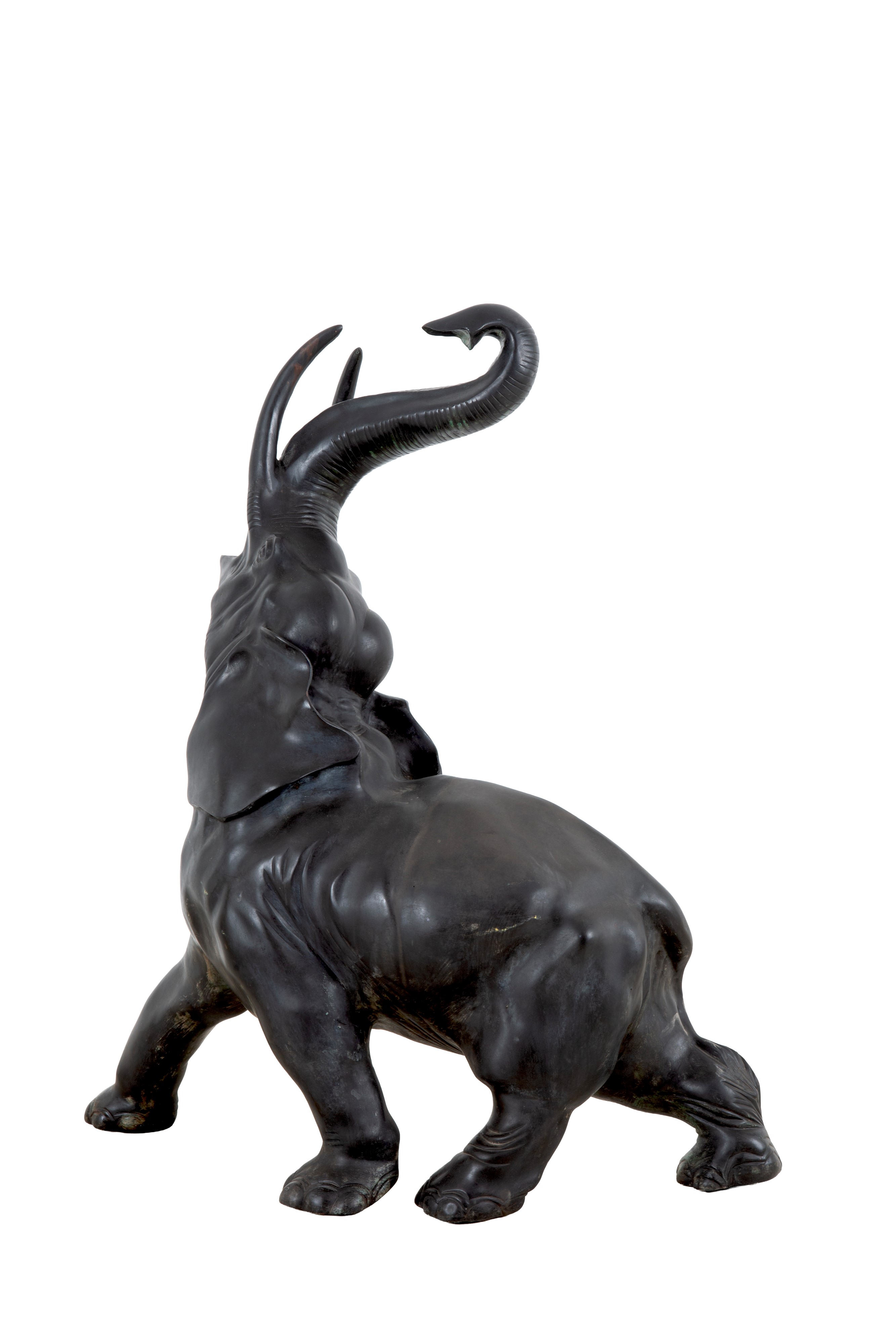 Scultura di elefante, bronzo patinato (XX secolo), scultura