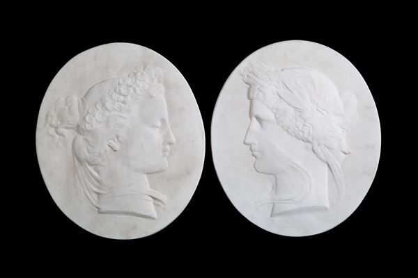 Two medallions "NEOCLASSICAL STYLE PROFILES"